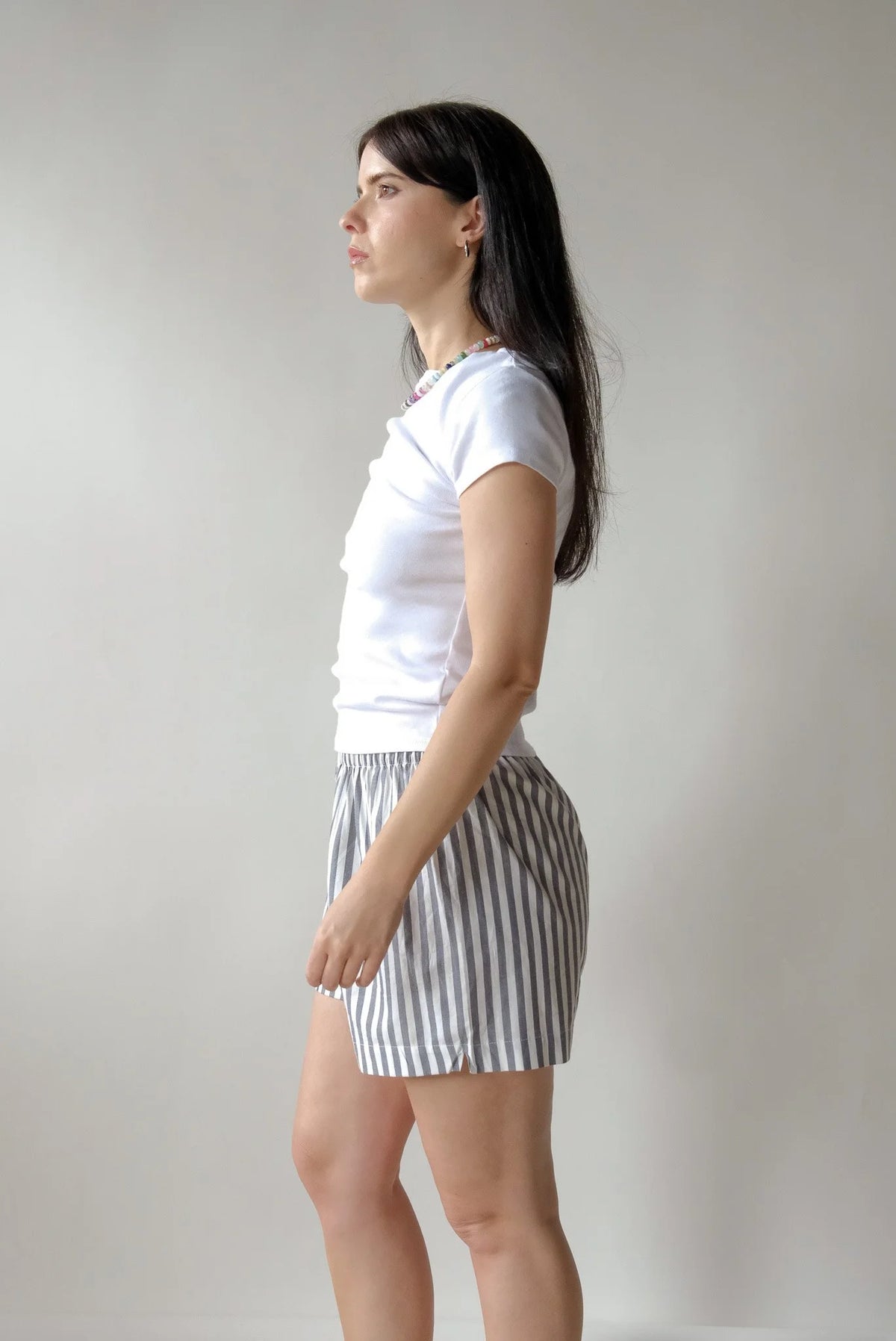Leigh Boxer Shorts in Pinstripe Navy