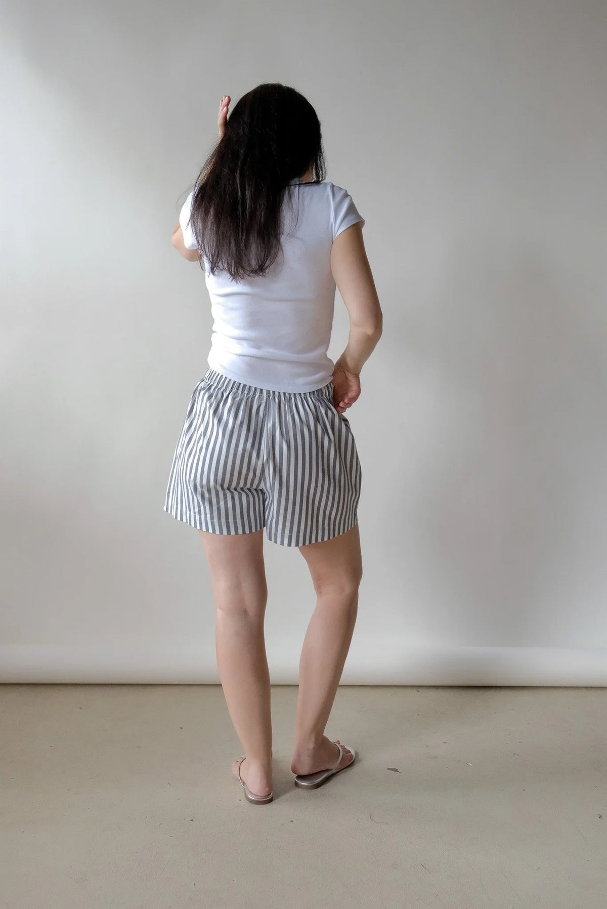 Leigh Boxer Shorts in Pinstripe Navy
