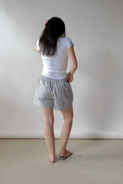 Leigh Boxer Shorts in Pinstripe Navy