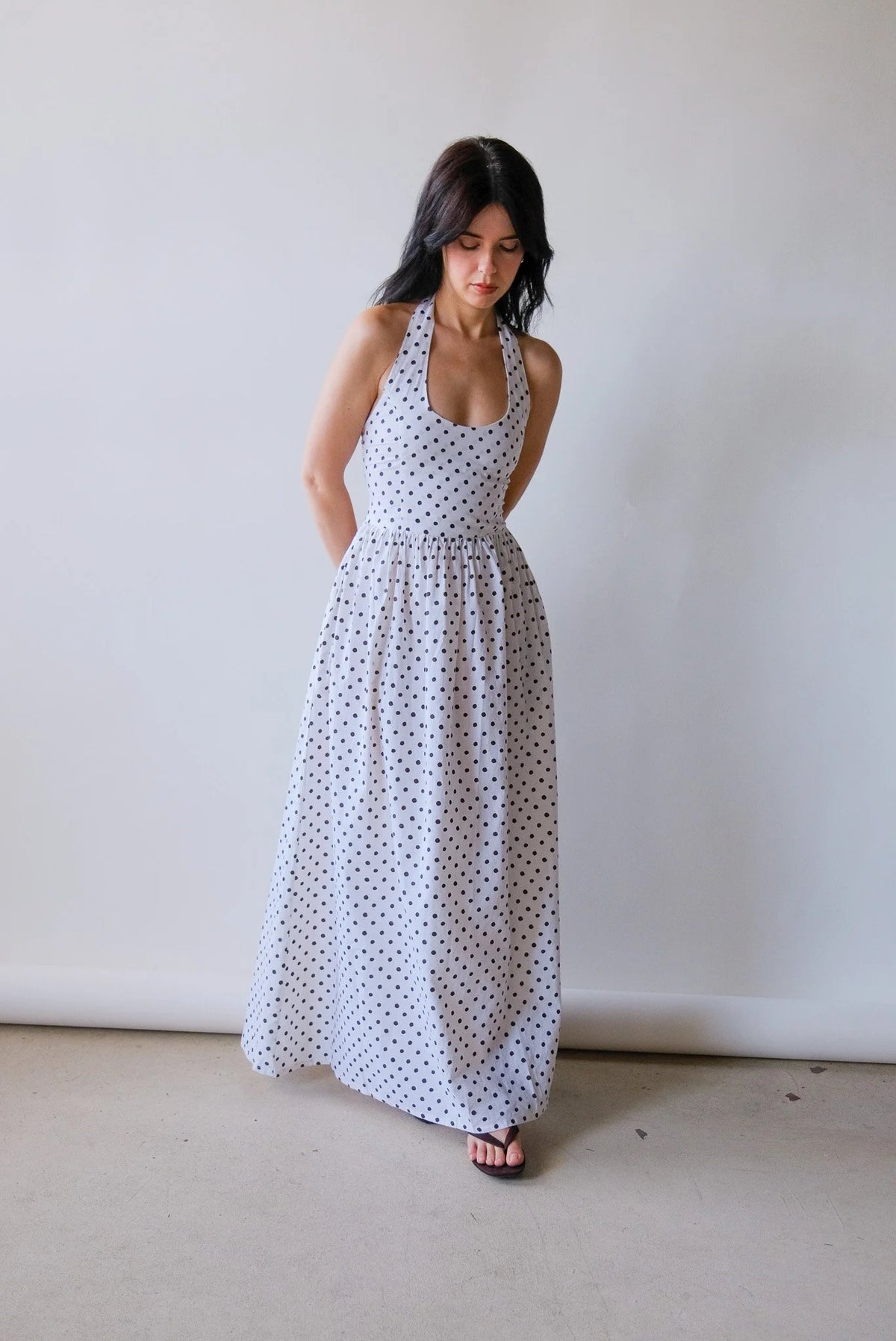 Hetta Halter Maxi Dot Ivory