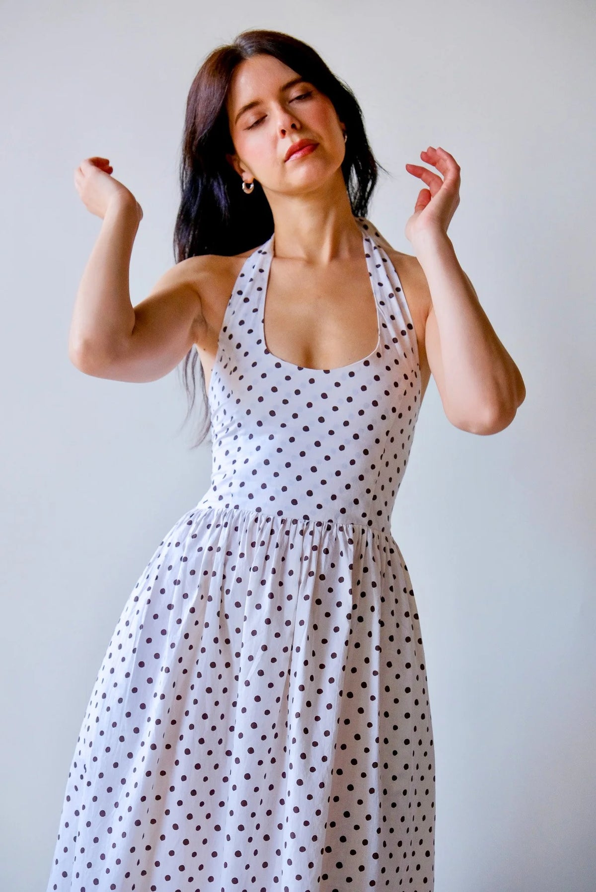 Hetta Halter Maxi Dot Ivory