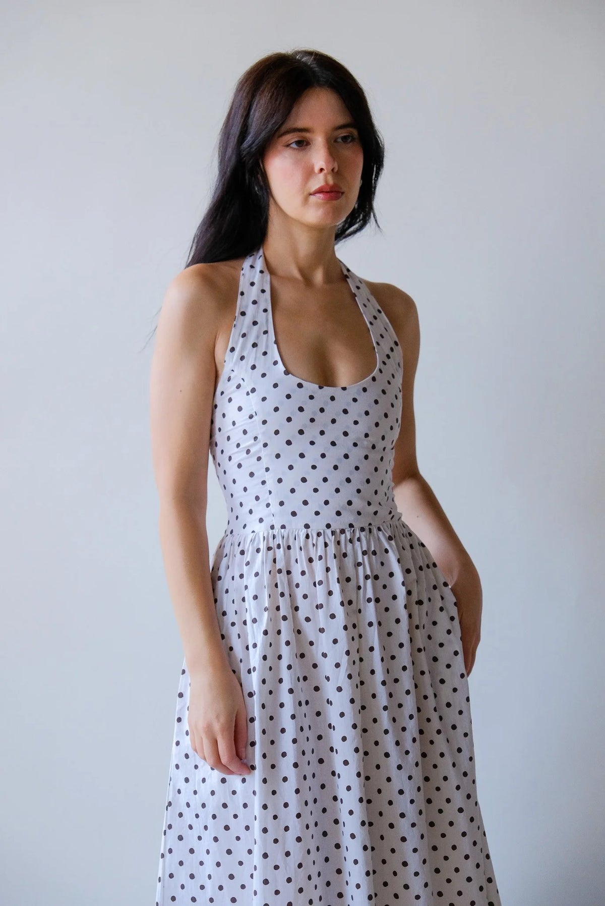 Hetta Halter Maxi Dot Ivory