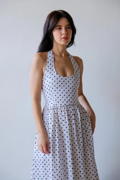 Hetta Halter Maxi Dot Ivory