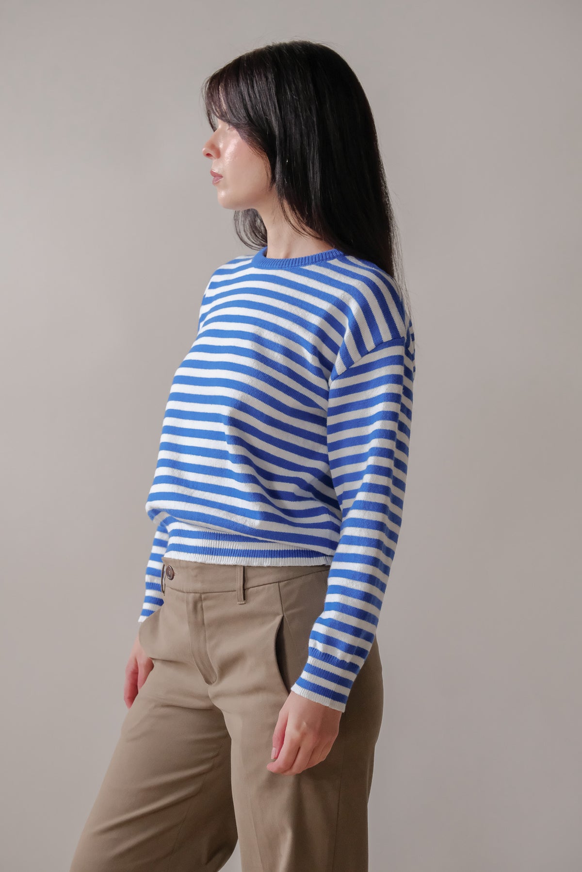 Kinsley Sweater in Blue Stripe