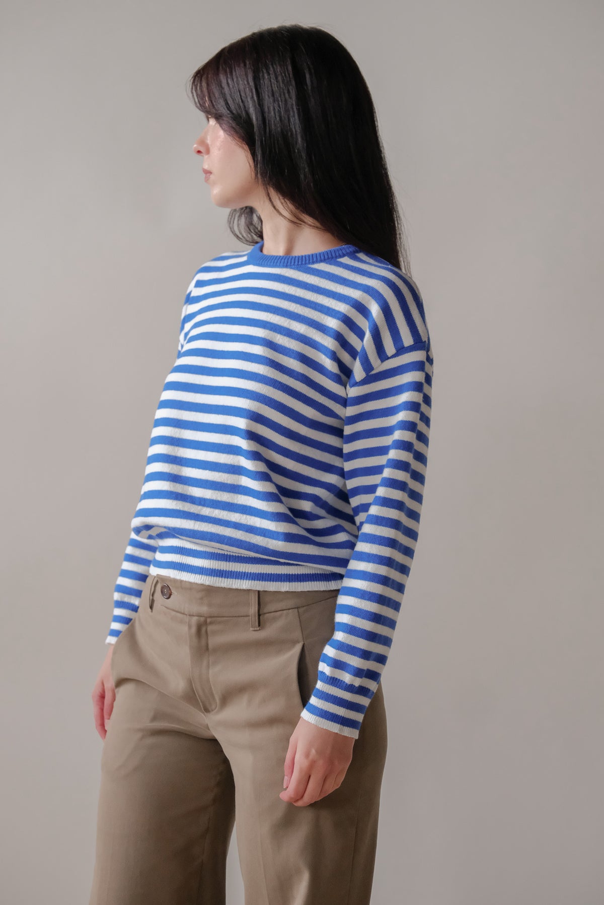 Kinsley Sweater in Blue Stripe