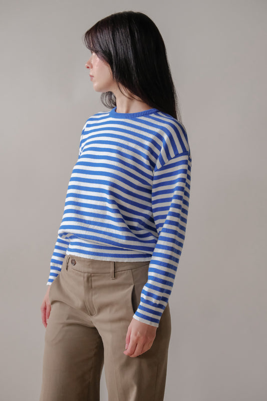 Kinsley Sweater in Blue Stripe