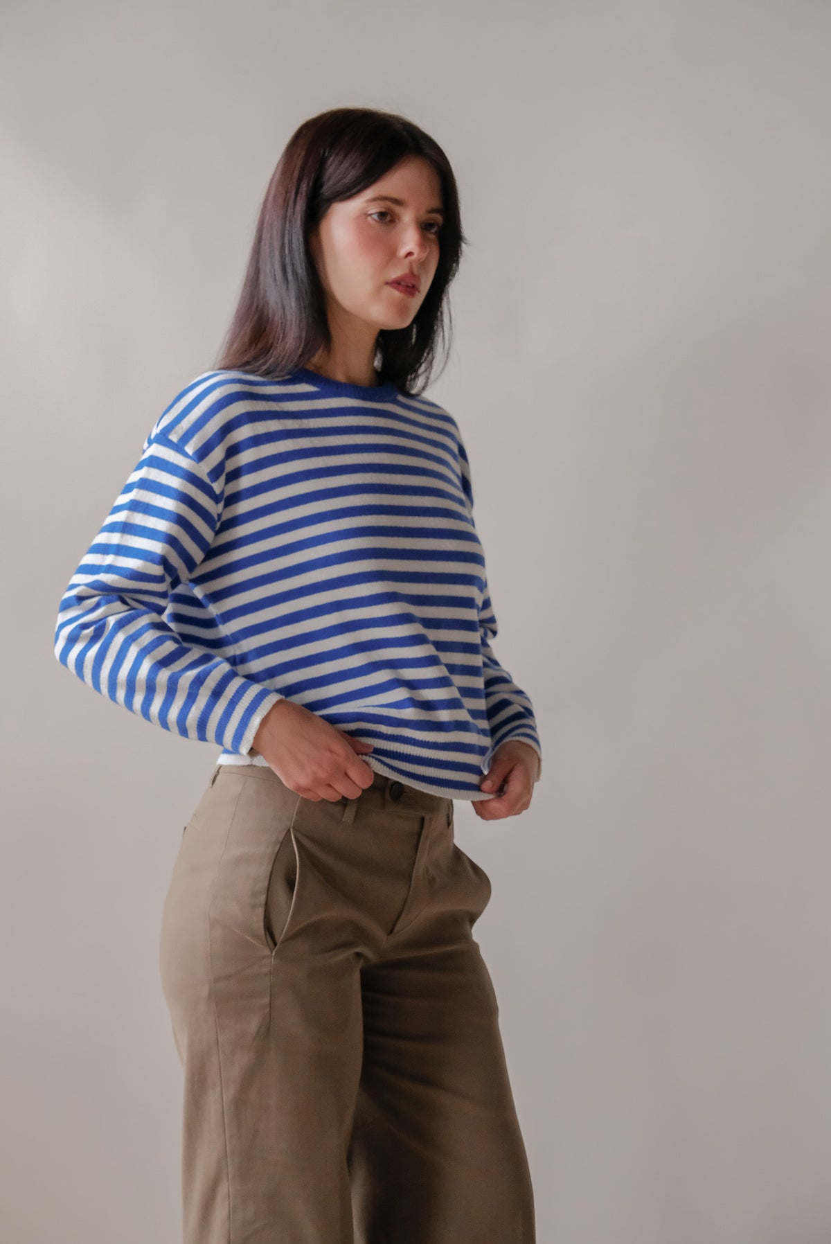 Kinsley Sweater in Blue Stripe