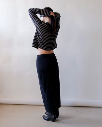 Elina Pinstripe Cardigan in Olive