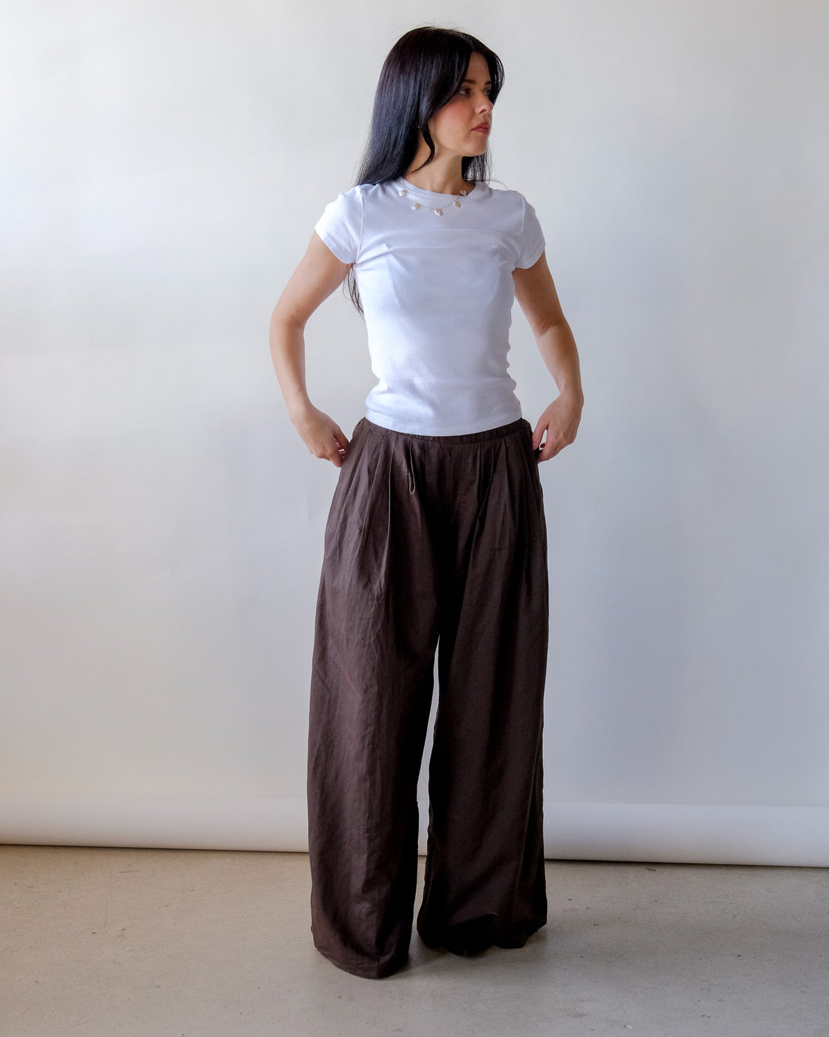 Simone Pant in Brown