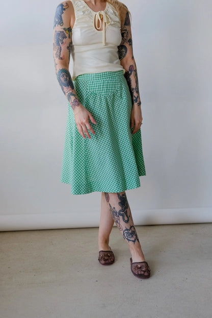 Lime Gingham Skirt