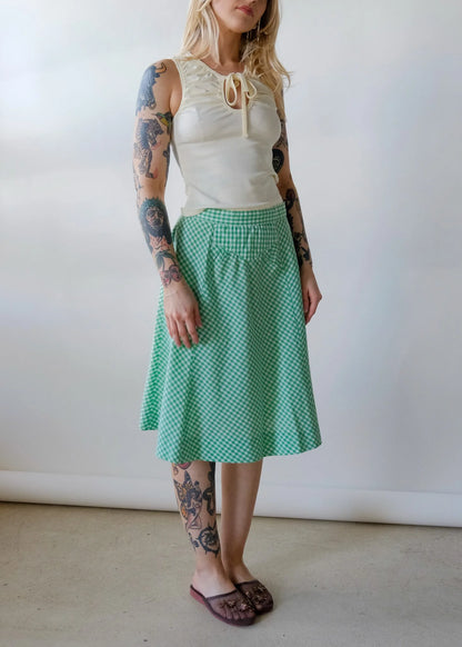 Lime Gingham Skirt