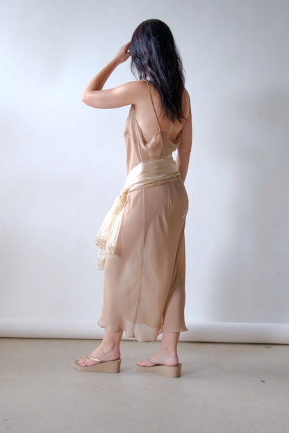 Sheer Gold Sequin Shawl