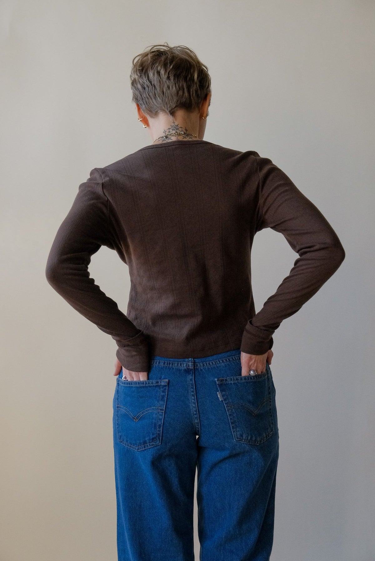 Pointelle Cardigan in Cocoa