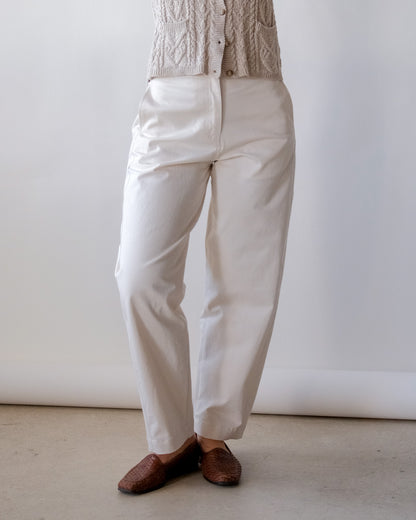 Cotton Barrel Pant in Cream