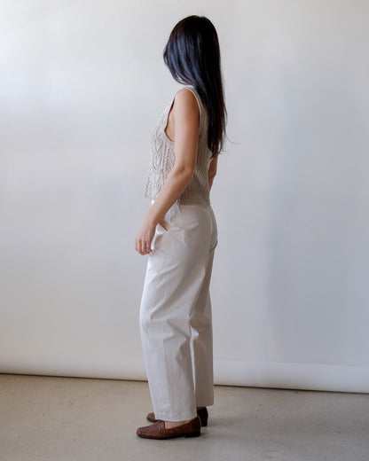 Cotton Barrel Pant in Cream