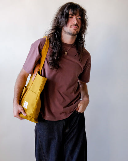 Oversized Cotton Tee Shirt in Chocolate