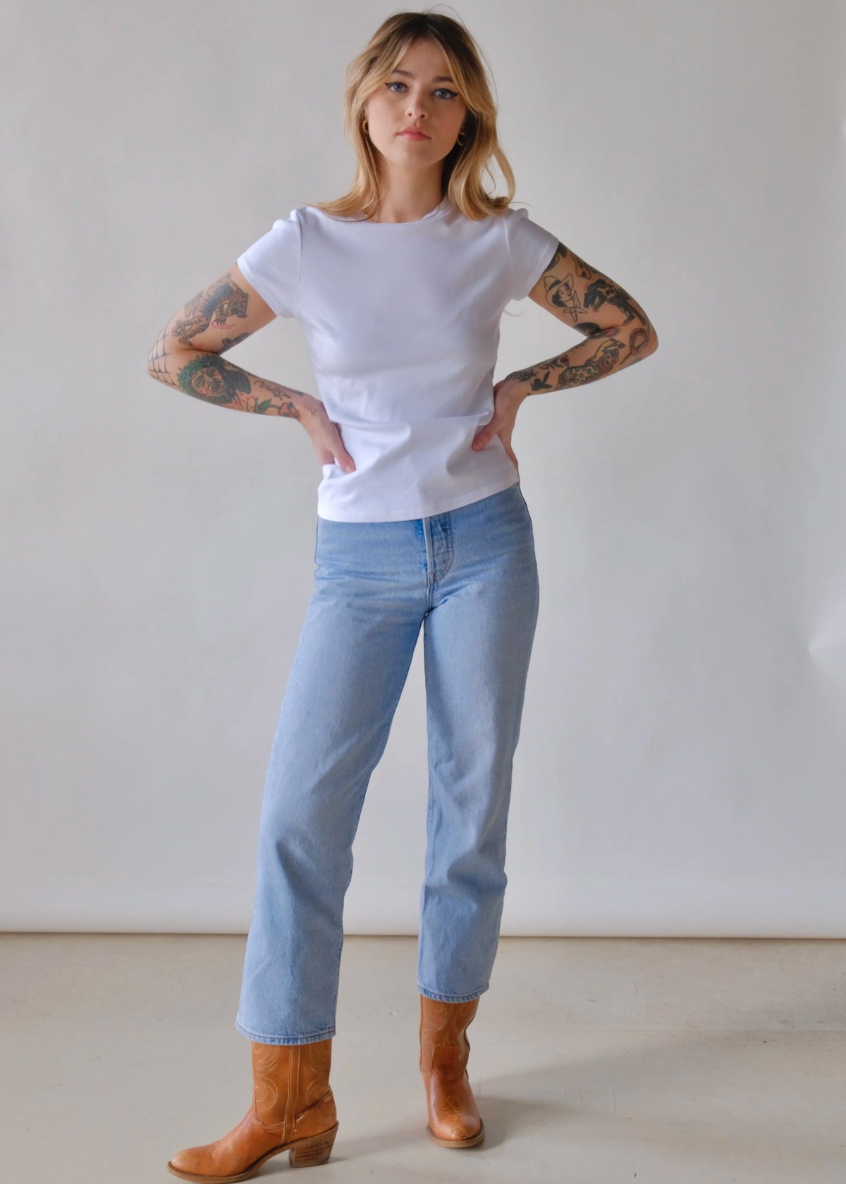LA Relaxed Bebe Tee in White