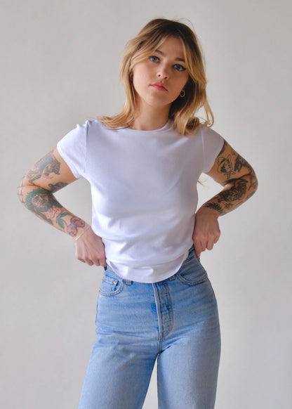 LA Relaxed Bebe Tee in White