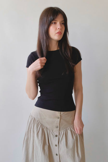 LA Relaxed Bebe Organic Tee - Black