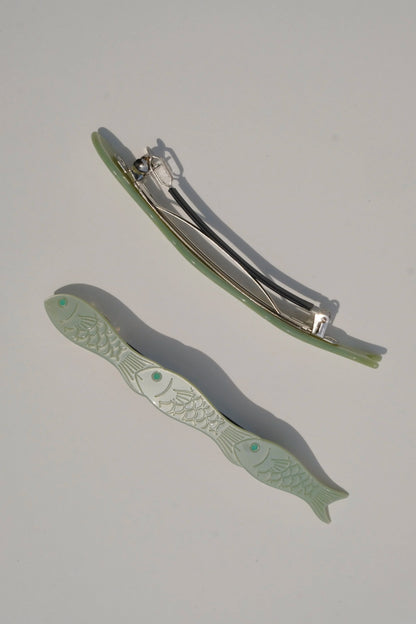 Winona Irene Jade Fish French Barrette