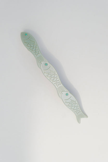 Winona Irene Jade Fish French Barrette