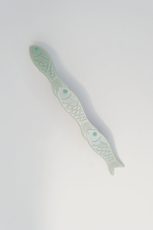 Winona Irene Jade Fish French Barrette
