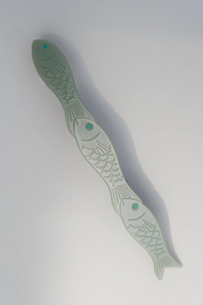 Winona Irene Jade Fish French Barrette