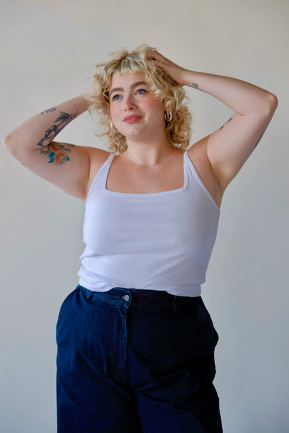 Square Organic Camisole in White