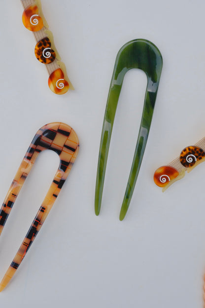 Machete French Hair Pin - Algae