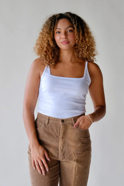 Square Organic Camisole in White