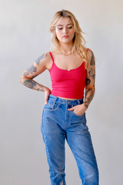 Scoop Back Cami - Cherry