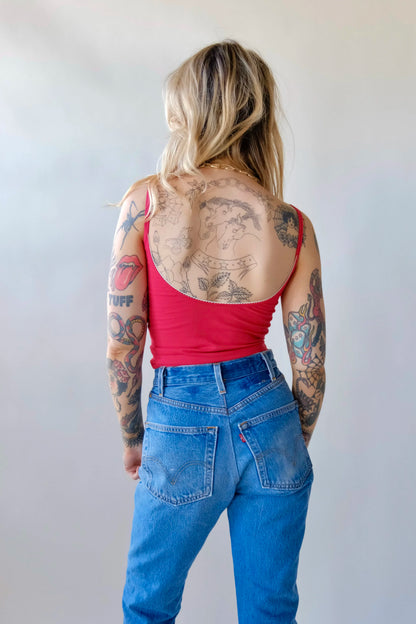 Scoop Back Cami - Cherry