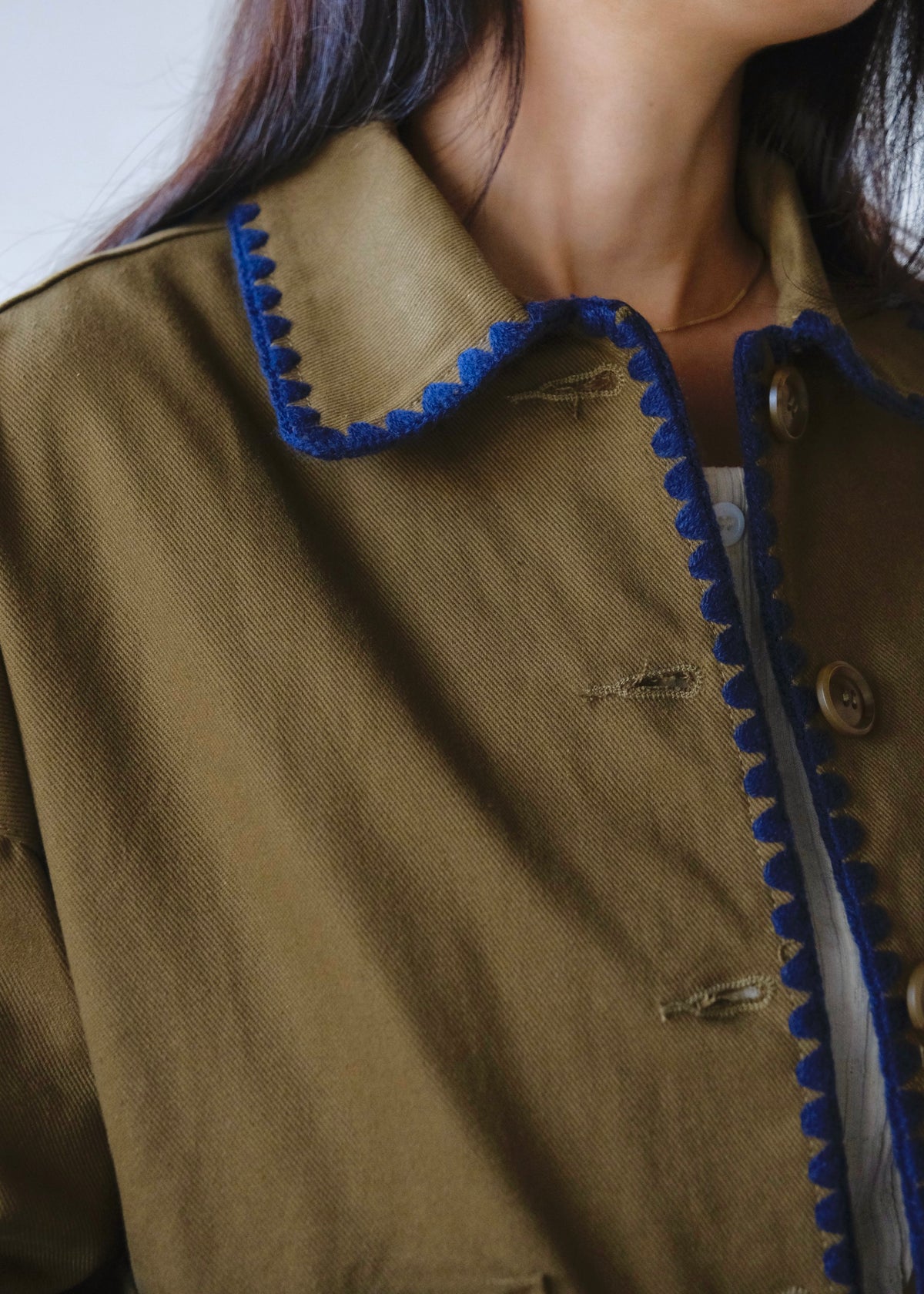 Denim Stitch Detail Crop Jacket