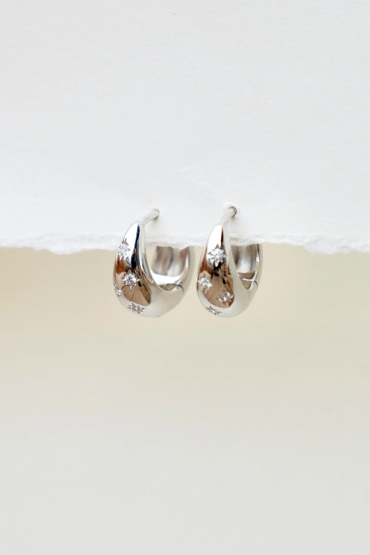 Rosewood Collection Starburst Hoop - Sterling Silver