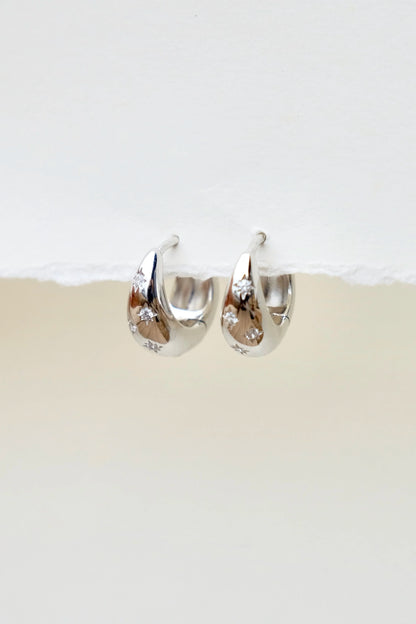 Rosewood Collection Starburst Hoop - Sterling Silver