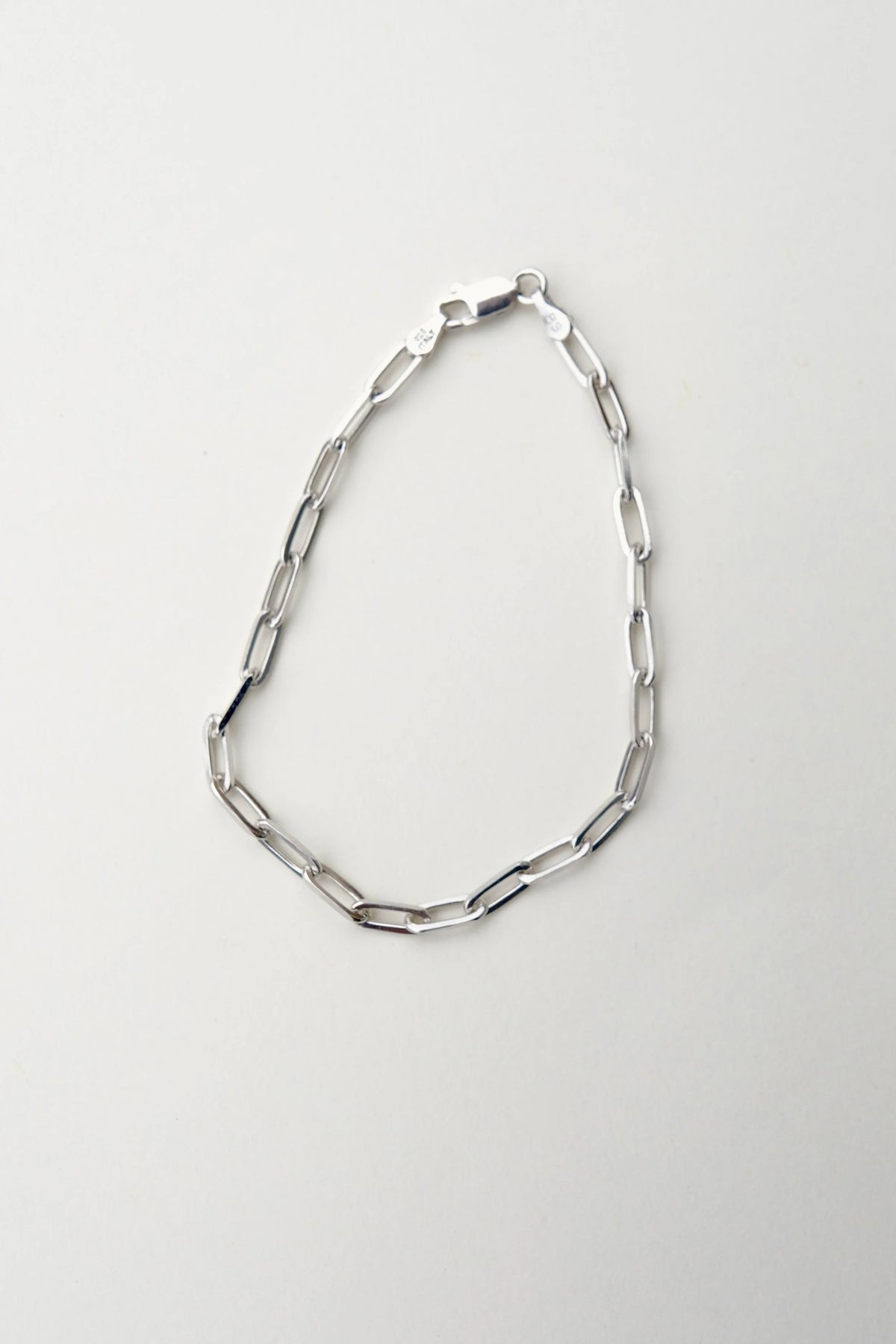 Thin Paperclip Bracelet in Silver