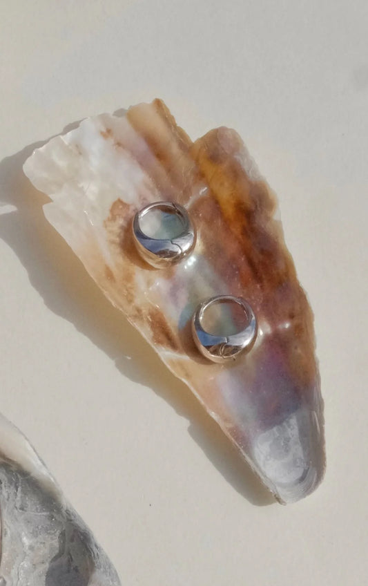 Silver Mini Droplet Hug Hoop