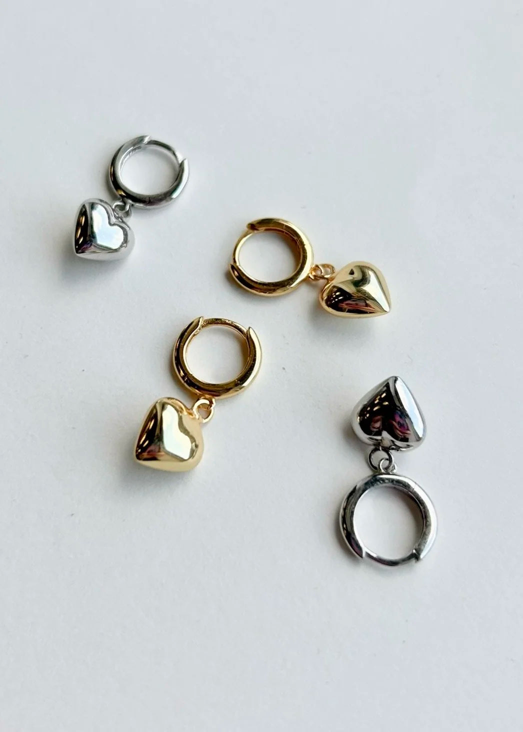 Silver Heart Charm Hoop