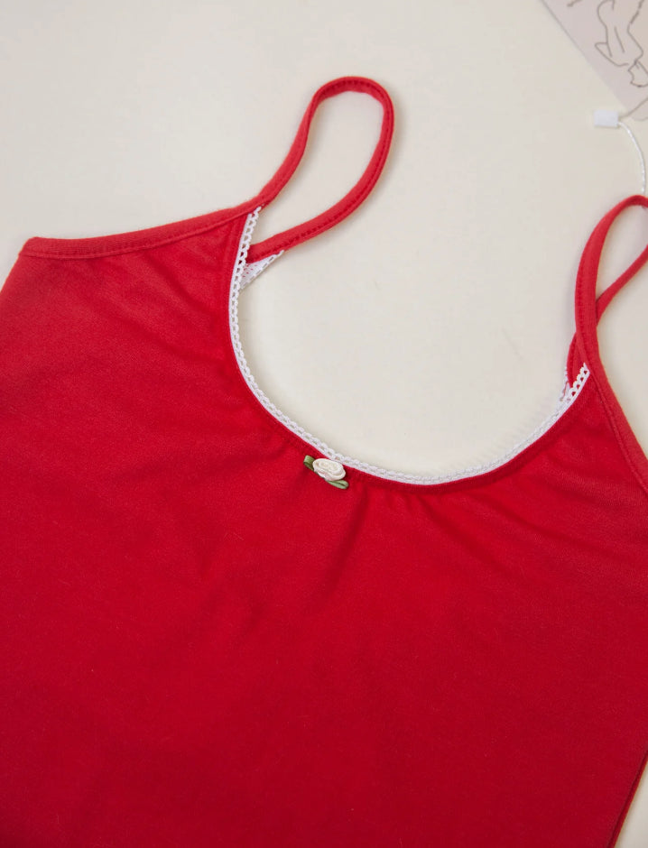 Scoop Back Cami - Cherry