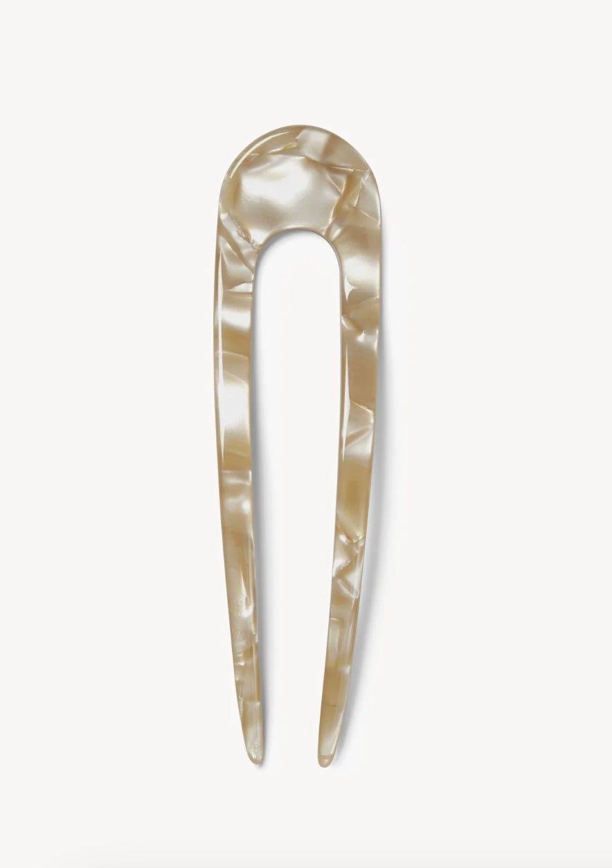 Machete French Hair Pin in Sand Shell