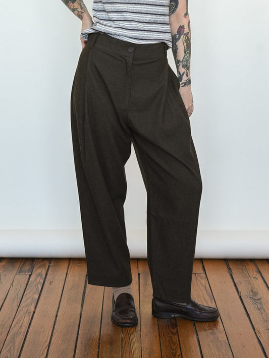 Cropped Woven Barrel Pant
