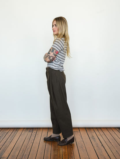 Cropped Woven Barrel Pant