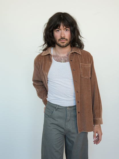 Umber Corduroy Button Up