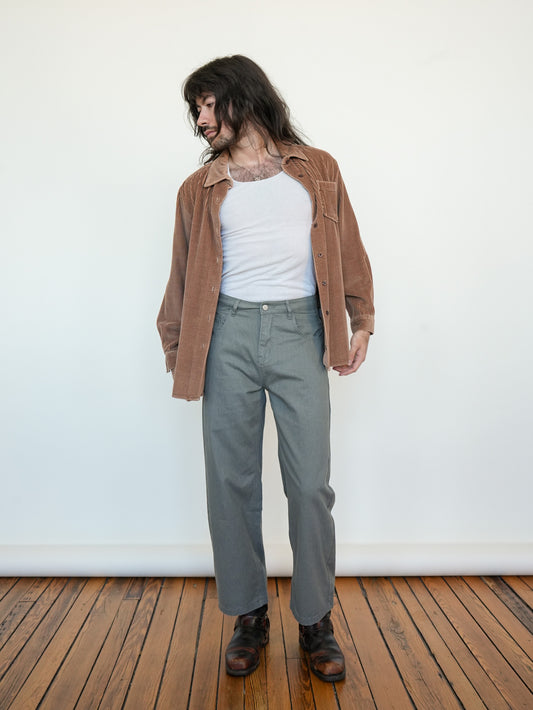 Umber Corduroy Button Up