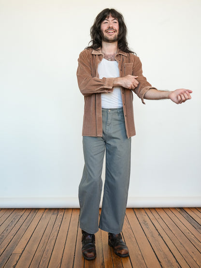 Umber Corduroy Button Up