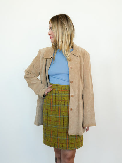 Lime Plaid Skirt