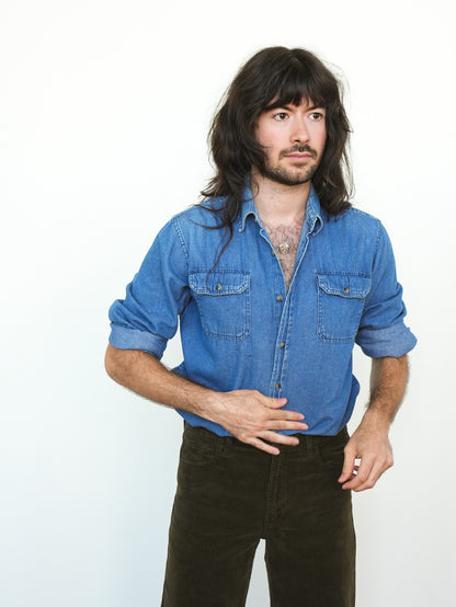 Chambray Long Sleeve Button Up