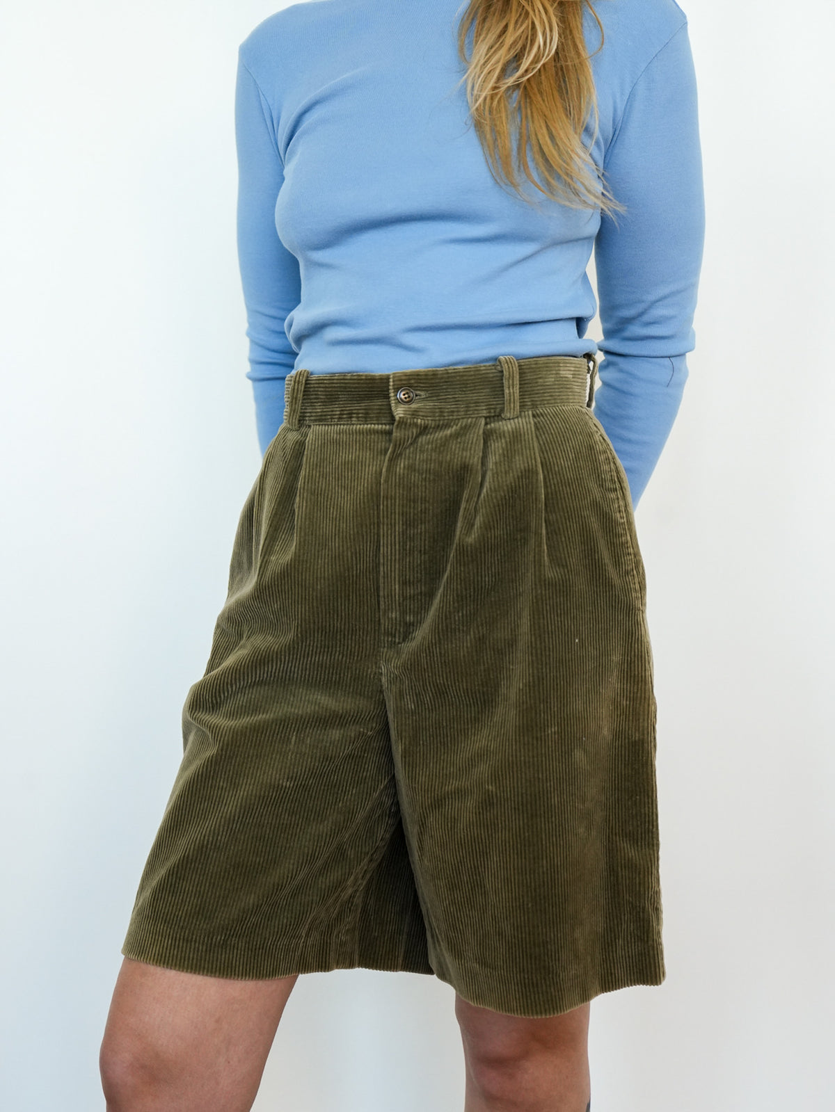 Olive Corduroy Shorts