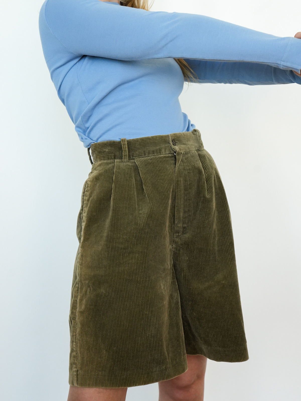 Olive Corduroy Shorts