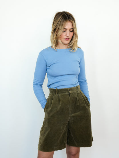 Olive Corduroy Shorts